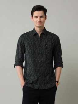 Arrow Sports - Green Printed Cotton Slim Fit Shirt