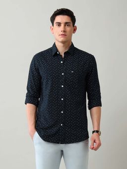 Arrow Sports - Blue Printed Cotton Slim Fit Shirt