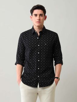 Arrow Sports - Black Printed Cotton Slim Fit Shirt