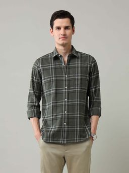 Arrow Sports - Green Checks Cotton Slim Fit Shirt