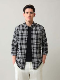 Arrow Sports - Grey Checks Cotton Slim Fit Shirt