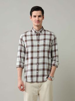 Arrow Sports - Brown Checks Cotton Slim Fit Shirt