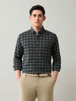 Arrow Sports - Green Checks Cotton Slim Fit Shirt
