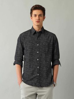 Arrow Sports - Black Printed Cotton Slim Fit Shirt