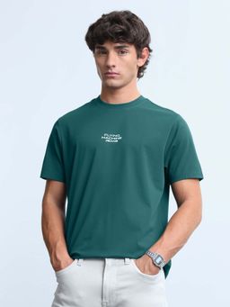 Flying Machine - Green Solid Rayon Regular Fit T-Shirt