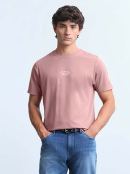 Flying Machine - Pink Solid Rayon Regular Fit T-Shirt