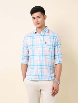 U.S. POLO ASSN. - Blue Checks Cotton Tailored Fit Shirt