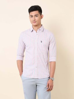 U.S. POLO ASSN. - Pink Checks Cotton Tailored Fit Shirt