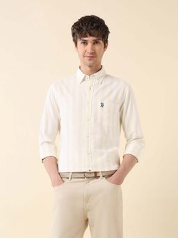 U.S. POLO ASSN. - Yellow Stripes Cotton Tailored Fit Shirt