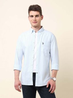 U.S. POLO ASSN. - Blue Stripes Cotton Tailored Fit Shirt