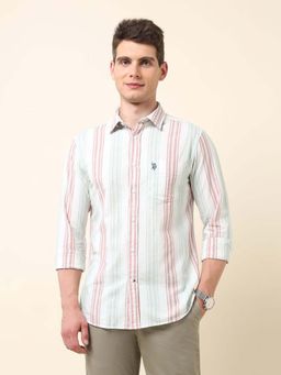 U.S. POLO ASSN. - Multi-Color Stripes Cotton Tailored Fit Shirt