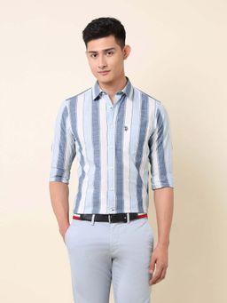 U.S. POLO ASSN. - Blue Stripes Cotton Tailored Fit Shirt