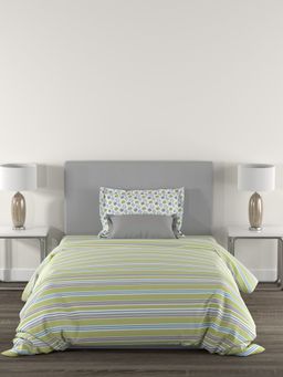 MYTRIDENT - Home Essential Bedsheet with 2 Pillow Covers 144 TC Cotton Green