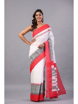 Moora - At The Crossroads Mul Cotton Hand Block Printed Saree with Unstitched Blouse