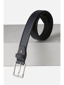 Louis Philippe - Men Navy Blue Textured Leather Belt