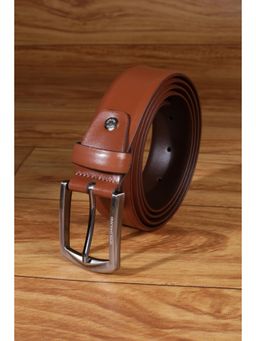 Peter England - Men Brown Solid Leather Belt