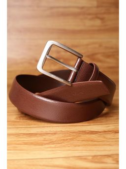 Peter England - Men Brown Textured Leather Belt