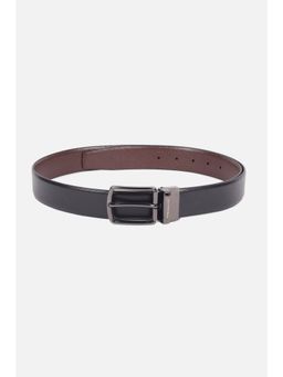 Peter England - Men Black Textured Leather Reversible Belt