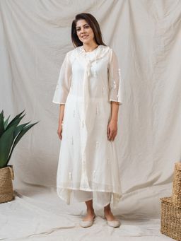 Naaz By Noor - Cosmos White Ensemble Kurta With Pant And Dupatta (Set of 3)