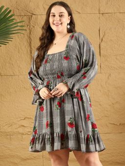 KASSUALLY - Women Floral Print Fit and Flare Mini Dress
