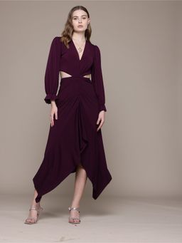 Label Ritu Kumar - Purple Deana Cut-Out Midi Dress