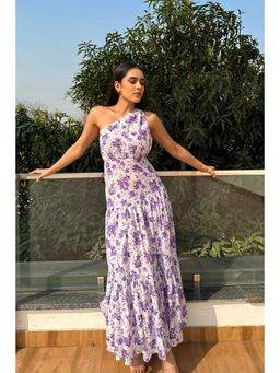 Myclo - Alive Cotton One Shoulder Flared Dress