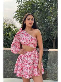 Myclo - Floral Fantasy One Shoulder Floral Dress