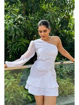 Myclo - Snowwhite One Shoulder White Dress