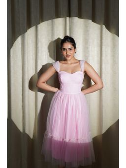Myclo - Majestic Love Soft Pink Flared Dress