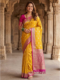 Mimosa - Yellow Women's Crepe Mysore Silk Saree
