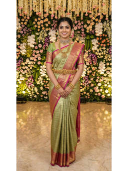 Mimosa - Women's Green Art Silk Woven with Zari Tissue Daily Wear Saree