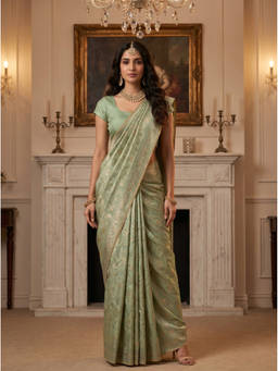 Mimosa - Women's Green Art Silk Kanjivaram Saree