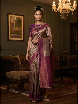Mimosa - Women's Magenta Art Silk Kanjivaram Saree