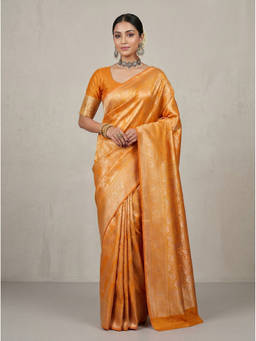 Mimosa - Women's Mustard Art Silk Kanjivaram Saree