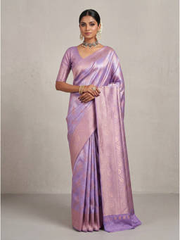 Mimosa - Women's Lavender Art Silk Kanjivaram Saree