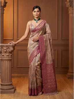 Mimosa - Women's Magenta Art Silk Banarasi Saree