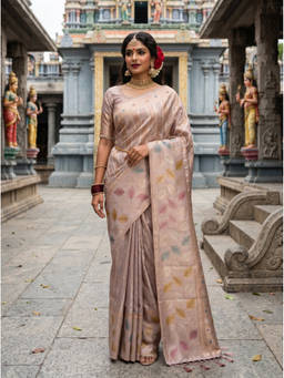 Mimosa - Women's Lavender Art Silk Banarasi Saree