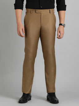 Metal - Khaki Terry Rayon Solid Formal Trouser
