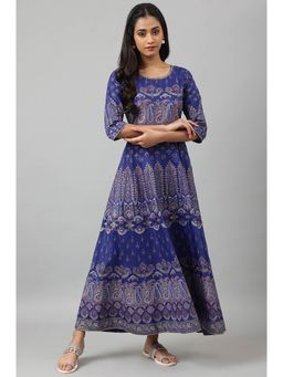 W - Blue Printed Dress