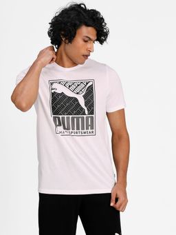 Puma - Cat Box Logo Men White T-Shirt