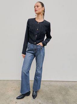Cider - Solid Knot Design Button Jacket