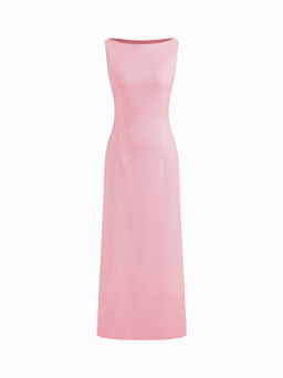 Cider - Boat Neck Solid Maxi Dress