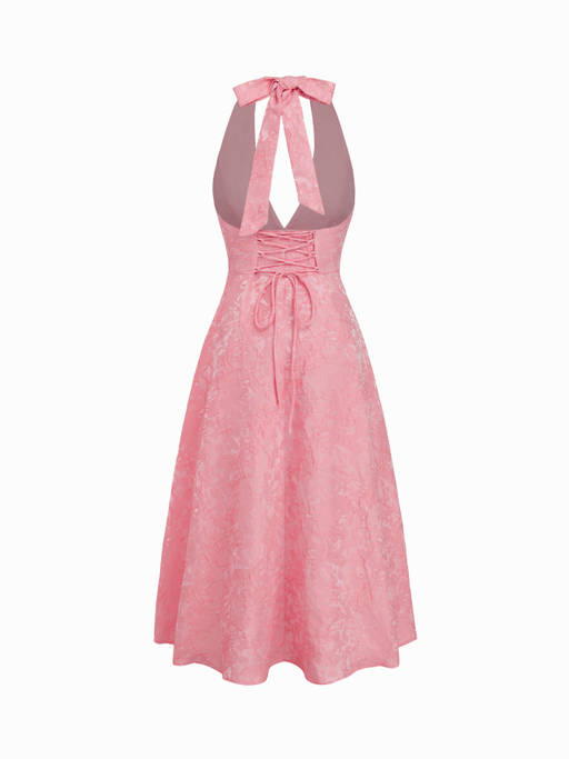 jacquard halter neckline floral lace up maxi dress Buy Cider (XXS) Online Location: Todd Snyder Madison Park