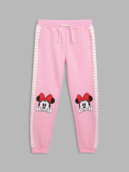 Blue Giraffe - Girls Pink Printed Regular Fit Sweatpant