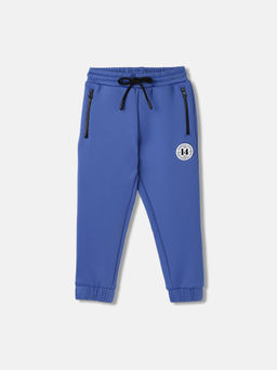 Blue Giraffe - Boys Blue Solid Straight Fit Sweatpant
