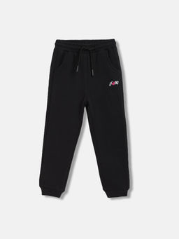 Blue Giraffe - Girls Black Solid Regular Fit Sweatpant