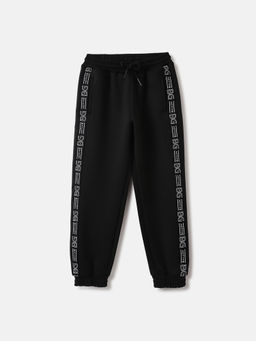 Blue Giraffe - Boys Black Solid Regular Fit Sweatpant