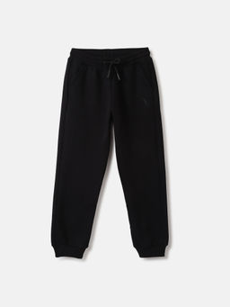 Blue Giraffe - Boys Black Solid Regular Fit Sweatpant