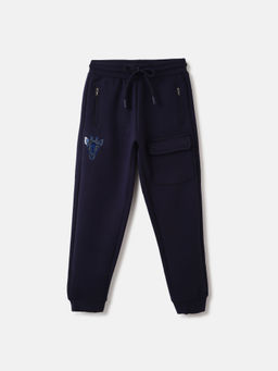 Blue Giraffe - Boys Blue Solid Regular Fit Sweatpant