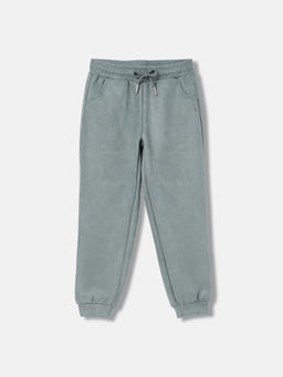 ELLE - Girls Green Solid Relaxed Fit Sweatpant